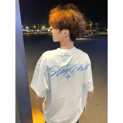 American-Style Polaris Embroidered Gray Short-Sleeve T-Shirt for Men, 2026 Summer New Loose-Fitting Couple's High Street Top