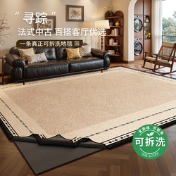 Removable and Washable Carpet for Living Room, Vintage Mid-Century 2025 New Model, No-Wash, Wipeable, High-Grade Double-Layer Detachable Machine Washable Floor Mat