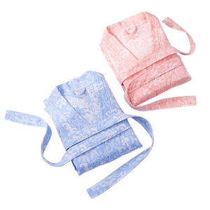 Spring and summer Ms. Cotton bathrobe changing clothes pure cotton robes, two layers of gauze sleeping skirts, water -absorbing fast -drying yukata thin pajamas
