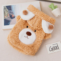 Cat Clothes Autumn and Winter Thickened Hooded Cute Bear Cotton Clothes Ragdoll Blue Cat British Short Dog Warm Pet Clothing