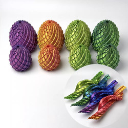 New Trending Item】Twisting Dragon Egg 3D Printed Creative Stress-Relief Toy, Rotating Transforming Stretch Ball for Children and Adults