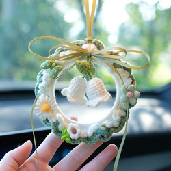Trendy Car Hanging Ornament Rearview Mirror Pendant Creative Yarn Rope Woven Car Interior Decoration Handmade Gift
