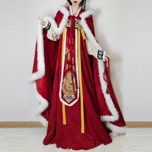 Weiyang Palace [Eight Treasures Compass] Tang Dynasty Hanfu Women's Adult Velvet Cloak Suspender Cloak New Year's Eve Suit Winter