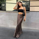 Street temperament hot girl gray brown tone leopard printing fishtail half -body skirt spring and summer sexy temperament versatile long skirt
