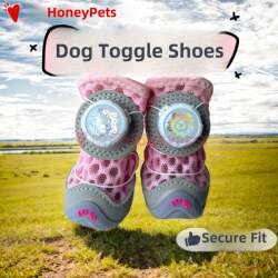Puppy Shoes with Rotating Buckle, Breathable for Spring and Summer, Non-Slip Soft Sole, Anti-Slip Buckle, Suitable for Small Pet Dogs Like Teddy