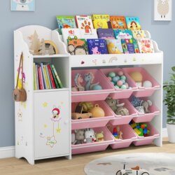 Children's Toy Storage Rack, Multi-Layer Bookshelf, Baby Storage Cabinet, Household Organizing Box, Large-Capacity Storage Cabinet