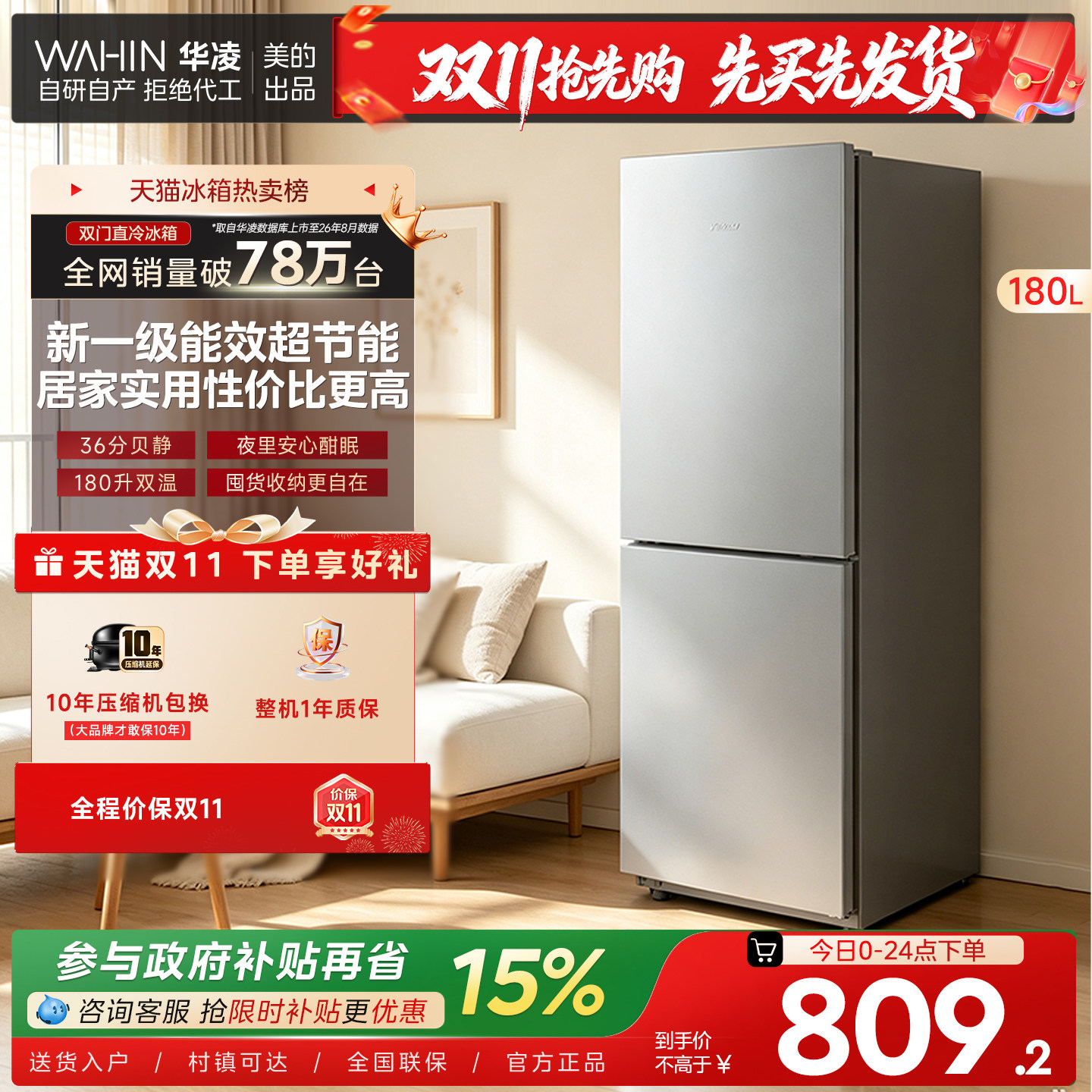 Холодильник Midea Hualing 188 — уровень 1, энергоэффективность, государственная субсидия