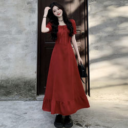 One Dress, Four Ways to Wear, French-Style Stunning Square-Neck Puff-Sleeve Dress for Women, Summer 2026 New Style, Very Beautiful and Elegant Long Dress