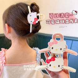Children's Cute Cartoon Cat Hair Clip, High-Quality Shark Clip for Girls, Little Girl's Back-Of-Head Hair Clip, Hair Accessory