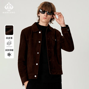
[Genuine Sheep Leather] Mangalon Winter New Fashion Lapel Men's Leather Clothing Business Casual Fur Jacket