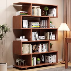 Fuqiaojiang Solid Wood Bookshelf Simple Storage Rack Floor-Standing Creative Living Room Wall-Mounted Multi-Layer Storage Rack Small Bookcase