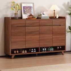 Abison Shoe Cabinet for Home Entrance, Large Capacity, Walnut Color, Integrated 2025 New Model, Entryway Cabinet