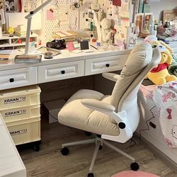 Yangman Home-Use Computer Chair for Girls' Bedroom, Desk Study Chair, Writing Chair, Makeup Chair, Dormitory Comfortable Small Chair for Long Sitting