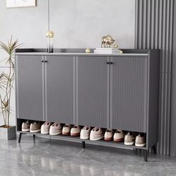 Luxury Shoe Cabinet for Home Entrance, Simple Modern Slate Storage, Large Capacity Solid Wood, New Light Luxury Style for Balcony