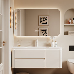Dipur Bathroom Cabinet Set with Integrated Ceramic Basin, Washbasin, Toilet, and Storage