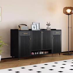 Aismai Shoe Cabinet New Model Black Shoe Cabinet for Home Entrance Hallway Integrated Wall-Mounted Storage Cabinet Outdoor Corridor