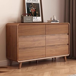 Eisen's New Chinese-Style Chest of Drawers for Bedroom Storage, Modern Minimalist Large-Capacity Storage Drawer Cabinet Against the Wall
