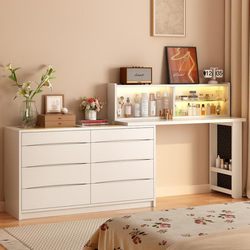 Gumufel Solid Wood Dressing Table and Drawer Cabinet Integrated Bedroom Simple Modern Dressing Table Makeup Cabinet Bedside Cabinet