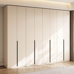 Baisi Sui Cream Style One Door to Top Wardrobe Bedroom For Home Skin Sense Flat Door European Pine Board Environmental-Friendly Combination Wardrobe