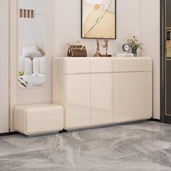 Aojing Cream Style Shoe Cabinet for Home Entrance, Light Luxury Entryway Cabinet, Hallway Cabinet, Modern Simple Lacquered Shoe Cabinet