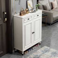 Yアメリ American-Style Shoe Cabinet for Home Entrance, Indoor Storage, Entryway Cabinet, Integrated Wall-Mounted Solid Wood Legs, New Popular Model