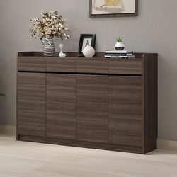 Eisen Solid Wood Color Shoe Cabinet, Nordic Simple Modern Style, Multifunctional for Entryway, Living Room, Home Use, Large Capacity Wooden