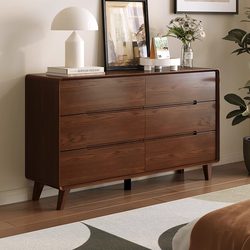 Eisen Solid Wood Bedside Dresser Integrated Bedroom Wall-Mounted Multifunctional Drawer Storage Cabinet Desk