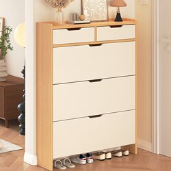 Abison Solid Wood Ultra-Thin Flip Shoe Cabinet for Home Entrance 2026 New Model Large Capacity Entryway Cabinet
