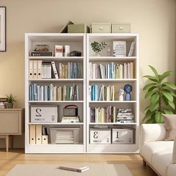 Yangman Children's Solid Wood Bookcase Bookshelf Floor-Standing Wall-Mounted Living Room Storage Rack Student Home White Storage Cabinet
