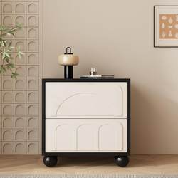 Yangman French-Style Cream Bedside Table, Simple and Modern, Home Bedroom Solid Wood Storage Rack, Creative New Bedside Table