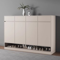 Luxurious Solid Wood Shoe Cabinet for Home Entrance, New 2024 Popular Model, Italian Cream Style, Indoor Large Capacity Multi-Layer Shoe Rack