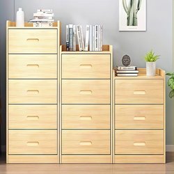 Abison Solid Wood Chest of Drawers, Pine Storage Cabinet with Three, Four, or Five Drawers, Simple Modern Combination Multi-Drawer Children's Storage Cabinet