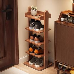Yangman Shoe Rack for Home Entrance, Multi-Layer Indoor Simple Narrow Shoe Cabinet, Solid Wood Shoe Storage Cabinet, a Great Organizer for the Living Room