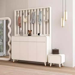 Yangman Light Luxury Shoe-Changing Bench for Home Entrance, Light Luxury Sit-On Shoe Cabinet, Entryway Cabinet with Shoe-Changing Cabinet