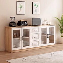 Yangman Solid Wood Sideboard Cupboard Home Wall-Mounted Wine Cabinet Storage Cabinet Modern Minimalist Living Room Dining Room