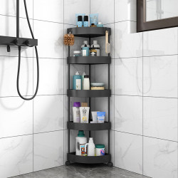 Bathroom Storage Rack, Floor-Standing Multi-Layer Corner Organizer for Toilet, Triangular Rack for Shower Room, Bathroom Shelf