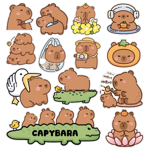 Kapibala electric car sticker Capybara cute cartoon car battery car helmet body scratch decorative sticker