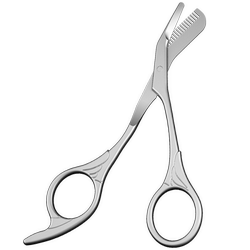 Eyebrow trimming scissors All metal titanium color German scissors