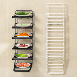 Foldable Kitchen Countertop Wall-Mounted Multi-Functional Multi-Layer Storage Rack, No-Drill Prep Tray Organizer Shelf