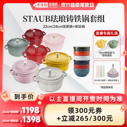 staub enamel cast iron pot colorful bowl set