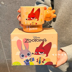 Zootopia-Themed Nick Ceramic Mug, High-Value Couple Water Cup for Girls, Home Use, Birthday Gift