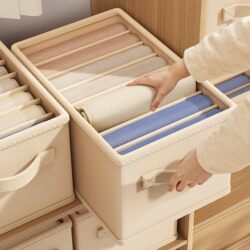 Japanese Clothes Storage Box, Household Foldable Wardrobe Storage, Layered Organizer with Lid, Clothing and Pants Storage and Organizing Box