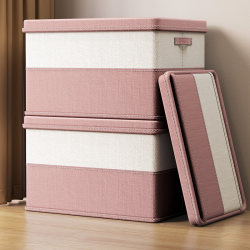 Storage Box with Lid for Household Clothes, Large Capacity, Extra Large, Foldable, Thickened Wardrobe Storage Box, a Must-Have
