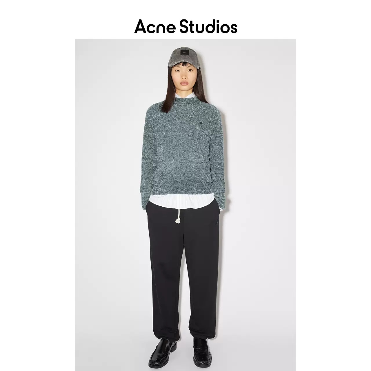 新品】Acne Studios男女同款Face表情纹理感套头针织衫毛衣-Taobao