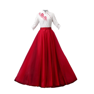 The choir performed the new men's and women's red song competition poetry recitation performance clothes stage host clothing
