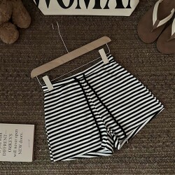 Clearance Sale~ Elastic Waist Straight A-Line Yoga Sports Shorts for Women, Summer Lazy Style, Casual Slimming Striped Hot Pants