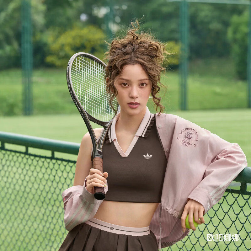 Adidas clover Ouyang Nana повседневная рубашка с длинными рукавами в полоску и бантом в том же стиле KX6884