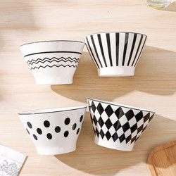 29.8 Yuan for 8 Bowl Sets, Household Ceramic Bowls, Hepburn-Style Beautiful Rice Bowls, Personal Tableware
