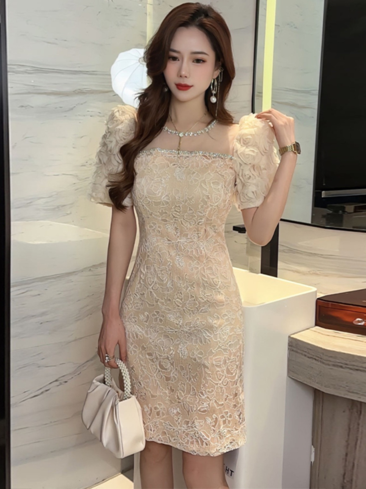 C3728 2440K Váy Đầm Liền Thân Nữ Ruureag Dáng Ôm Body Gợi Cảm Sexy Mùa Hè Thời Trang Nữ Ren G05 Sản Phẩm Mới