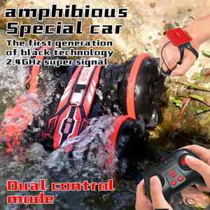 
2.4G amphibious all-terrain off-road vehicle remote control vehicle gesture double-sided drive gesture rc induction four stunts